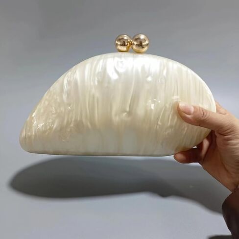Acrylic Shell Shaped Bag Luxury Marble Clutch Evening Purses for Women Glitter Handbag for Wedding Cocktail Party Prom in Saudi Arabia