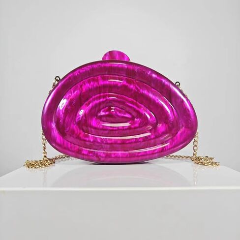 Acrylic Shell Shaped Bag Luxury Marble Clutch Evening Purses for Women Glitter Handbag for Wedding Cocktail Party Prom in Saudi Arabia