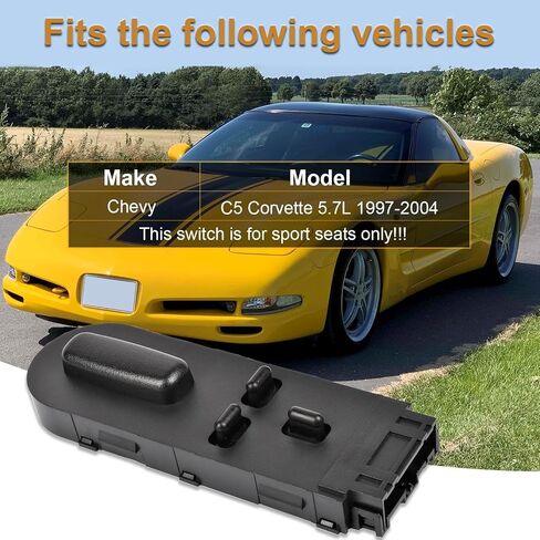 ARSTAK 12135158 Power Seat Switch Fits for Chevy Corvette C5 1997-2004 5.7L (1 PCS) in Saudi Arabia
