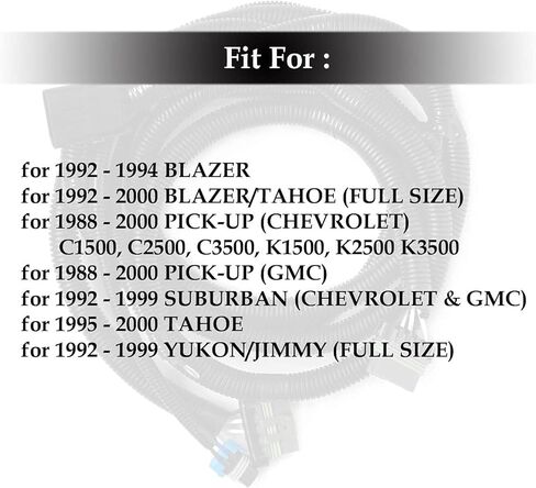 Truck Tail Light Wiring Harness Fit for 1988-1998 Chevy GMC Tahoe Yukon Blazer Suburban in Kuwait