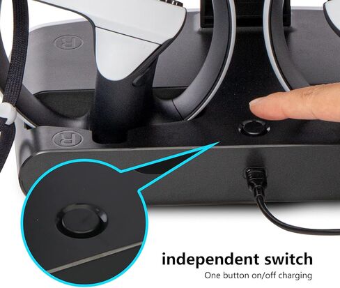 PS VR2 Controller Charging Station, PS VR2 Stand Charger with Type-C Adapter, Dual PS VR2 Controller Charging Stand with LED Indicator and Charger Cable in Kuwait