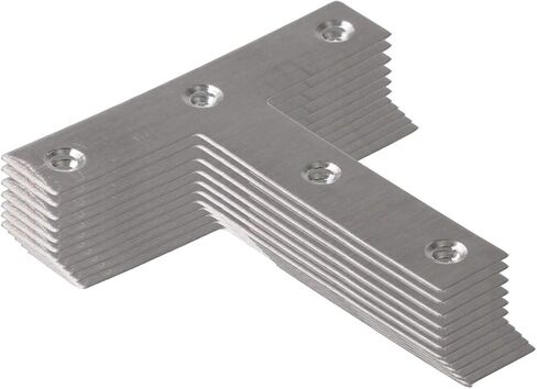 Stainless Steel Mending Bracket Plate ULIFESTAR T Type Mending Plate,Flat Repair Plate for Wood,Metal Straight Fixing Joining Shelf Support for Shelves,Furniture and Cabinet 10 Pack (1.6x1.6'') in Saudi Arabia