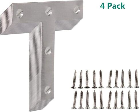Stainless Steel Mending Bracket Plate ULIFESTAR T Type Mending Plate,Flat Repair Plate for Wood,Metal Straight Fixing Joining Shelf Support for Shelves,Furniture and Cabinet 10 Pack (1.6x1.6'') in Saudi Arabia