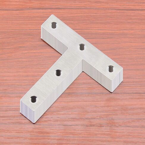Stainless Steel Mending Bracket Plate ULIFESTAR T Type Mending Plate,Flat Repair Plate for Wood,Metal Straight Fixing Joining Shelf Support for Shelves,Furniture and Cabinet 10 Pack (1.6x1.6'') in Saudi Arabia