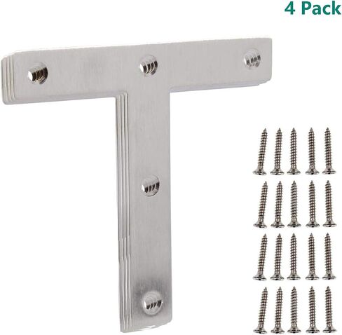Stainless Steel Mending Bracket Plate ULIFESTAR T Type Mending Plate,Flat Repair Plate for Wood,Metal Straight Fixing Joining Shelf Support for Shelves,Furniture and Cabinet 10 Pack (1.6x1.6'') in Saudi Arabia