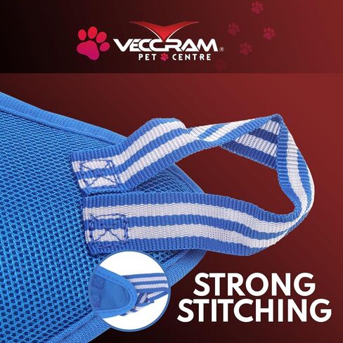 VECCRAM Dog Grooming Hammock - Dog Grooming Harness, Cat and Dog Hammock for Nail Trim Including Comb, Nail Filer, Toothbrush, Tick Remover, Glove - Pet Hammock for Grooming (Large) in Saudi Arabia