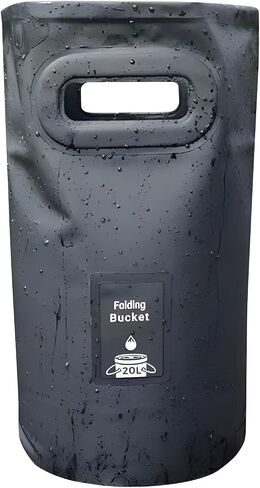 Lurenjia Foldable Collapsible Bucket with Handle - Portable Water Supplies for Outdoor Activities, Camping, Fishing, Car Wash - Space Saving Design (Coffee, 20L) in Saudi Arabia