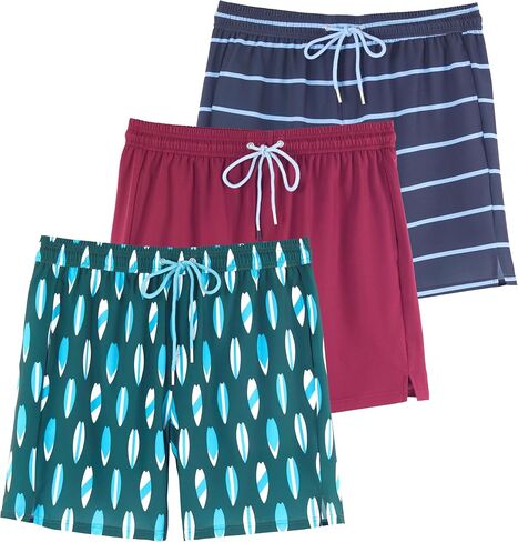 Real Essentials 3 Pack: Men's 7" 2 in 1 Swim Trunks with Compression Liner - Quick Dry Bathing Suit with Back Pocket in Saudi Arabia