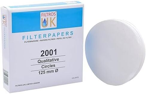 Filtros UK، أوراق الترشيح النوعية درجة -2001، قطر 125 مم، صندوق يحتوي على 100 دائرة (معادل Whatman Grade-1) in Kuwait