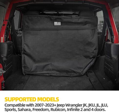 حقيبة تخزين صلبة من OFFROAD GAMERS Freedom Panel بعلم أمريكي متوافق مع 2007-2023+ Jeep Wrangler JK JKU JL JLU Sports Sahara Rubicon Unlimited Gladiator ببابين و4 أبواب (علم الولايات المتحدة وأسود) in Kuwait