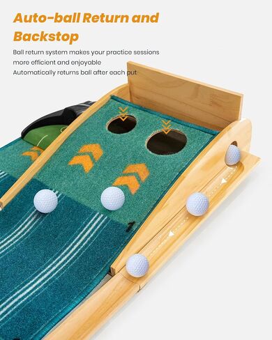 LIFXIZE Golf Putting Mat for Indoors, Putting Green with Ball Return, Golf Practice Training Equipment for Home and Office, Golf Gifts Golf Accessories for Men in Saudi Arabia