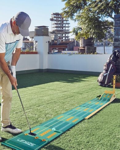 LIFXIZE Golf Putting Mat for Indoors, Putting Green with Ball Return, Golf Practice Training Equipment for Home and Office, Golf Gifts Golf Accessories for Men in Saudi Arabia