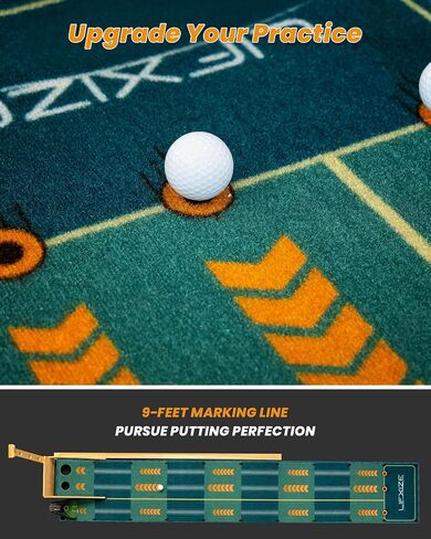 LIFXIZE Golf Putting Mat for Indoors, Putting Green with Ball Return, Golf Practice Training Equipment for Home and Office, Golf Gifts Golf Accessories for Men in Saudi Arabia
