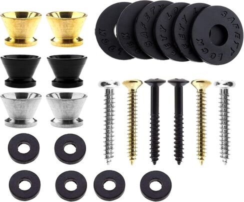 خلق فكرة 3 زوج الغيتار باس حزام نهاية دبابيس أزرار عدة مع 3 زوج حزام المطاط أقفال تصاعد مسامير المطاط وسائد عدة in Kuwait