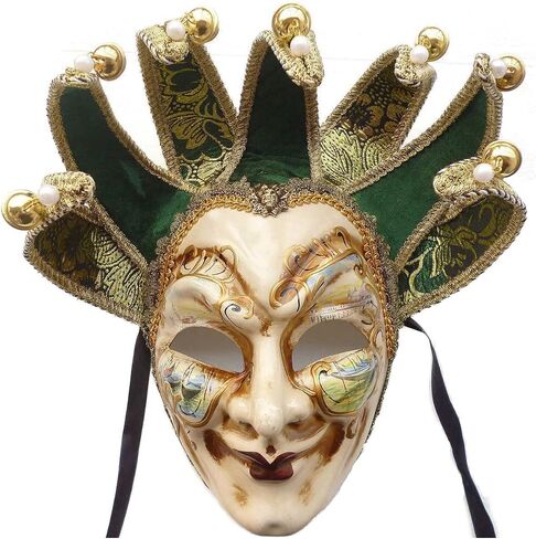 Full Face Venetian Jester Mask Masquerade Mardi Gras Wall Decorative Art Collection in Saudi Arabia