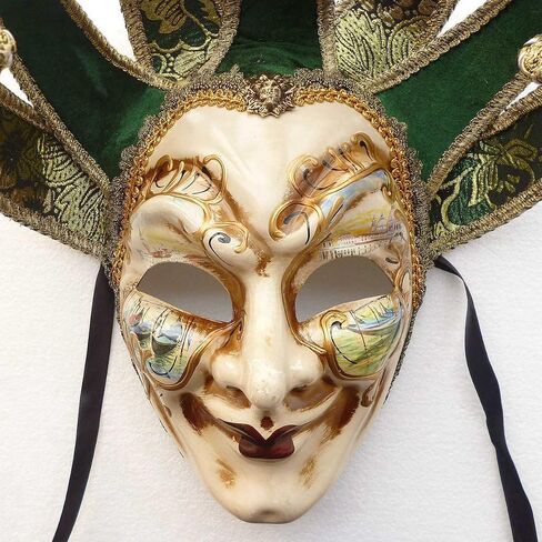 Full Face Venetian Jester Mask Masquerade Mardi Gras Wall Decorative Art Collection in Saudi Arabia