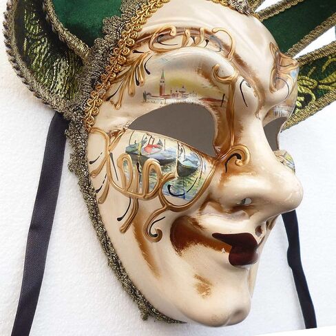 Full Face Venetian Jester Mask Masquerade Mardi Gras Wall Decorative Art Collection in Saudi Arabia