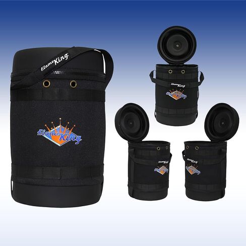 مجموعة أدوات نقل الغاز Flame King - حقيبة حمل واقية معزولة، خزان بروبان سعة 5 رطل وخرطوم محول للتخييم والمغامرات الخارجية، أسود/أبيض in Kuwait