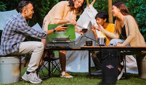 Flame King GH10-RBH-10LB حقيبة حمل واقية معزولة لمجموعة نقل الغاز، خزان بروبان 10 رطل وخرطوم محول، أسود وأبيض in Kuwait