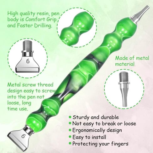 Praise V Do Diamond Painting Pen Kit - 7D Resin Pen with Metal Placer, Stylus Drill for Nail Art & Decoration in Kuwait