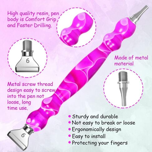 Praise V Do Diamond Painting Pen Kit - 7D Resin Pen with Metal Placer, Stylus Drill for Nail Art & Decoration in Saudi Arabia