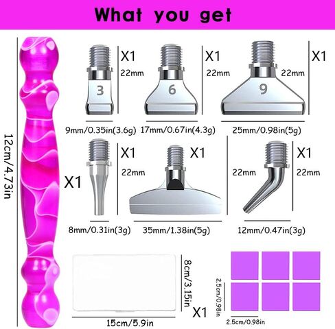 Praise V Do Diamond Painting Pen Kit - 7D Resin Pen with Metal Placer, Stylus Drill for Nail Art & Decoration in Saudi Arabia