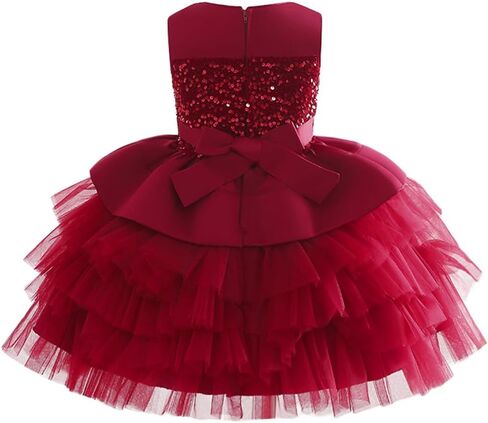 ThreeKids Girls Flower Vintage Floral Sequin Sleeveless Dress Wedding Party Pegeant Dance Gown in Saudi Arabia