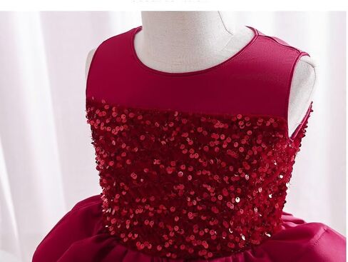 ThreeKids Girls Flower Vintage Floral Sequin Sleeveless Dress Wedding Party Pegeant Dance Gown in Saudi Arabia