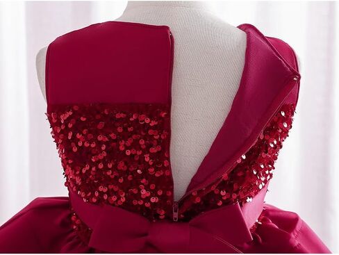 ThreeKids Girls Flower Vintage Floral Sequin Sleeveless Dress Wedding Party Pegeant Dance Gown in Saudi Arabia