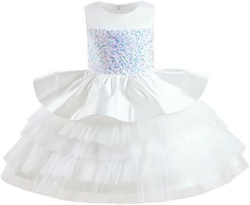 ThreeKids Girls Flower Vintage Floral Sequin Sleeveless Dress Wedding Party Pegeant Dance Gown in Saudi Arabia