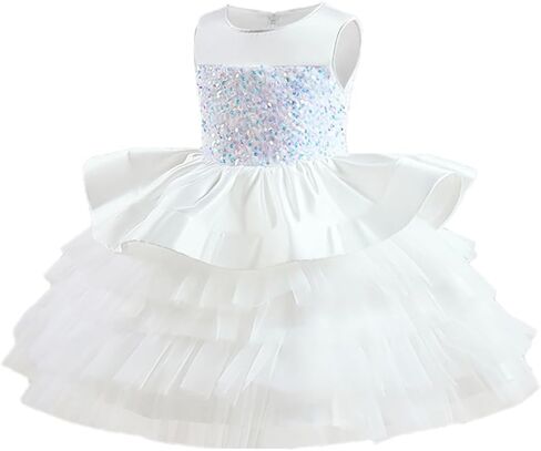 ThreeKids Girls Flower Vintage Floral Sequin Sleeveless Dress Wedding Party Pegeant Dance Gown in Saudi Arabia