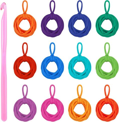 حلقات BENBO Loom Potholder، 192 قطعة حلقات حرفية منسوجة متعددة الألوان مقاس 7 بوصات مع 1 قطعة خطاف كروشيه لمستلزمات الحرف اليدوية in Kuwait