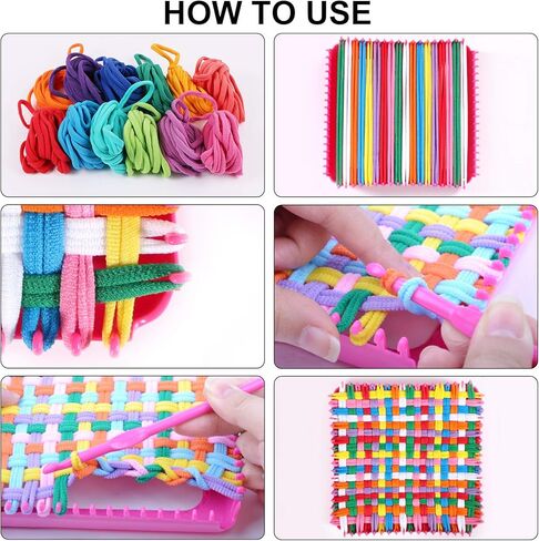 حلقات BENBO Loom Potholder، 192 قطعة حلقات حرفية منسوجة متعددة الألوان مقاس 7 بوصات مع 1 قطعة خطاف كروشيه لمستلزمات الحرف اليدوية in Kuwait