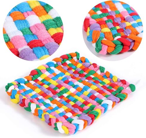 حلقات BENBO Loom Potholder، 192 قطعة حلقات حرفية منسوجة متعددة الألوان مقاس 7 بوصات مع 1 قطعة خطاف كروشيه لمستلزمات الحرف اليدوية in Kuwait