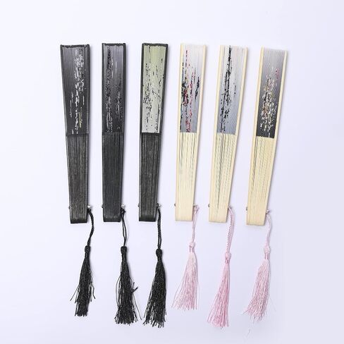 4 Pieces Folding Hand Fans for Women,Silk Foldable Handheld Fans Vintage Bamboo Frames Chinese Japanese Fans for Dancing Cosplay Wedding Party Props Decoration in Saudi Arabia