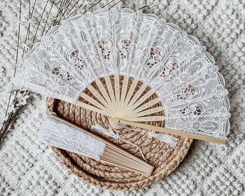 Victorian-Inspired Cotton Lace Wedding Folding Handheld Fan Vintage Embroidered Bridal Hand Fan for Prom, Cosplay, Tea Party, Costume Party, Dance, Gala, Photo Prop for Shooting (Black) in Saudi Arabia