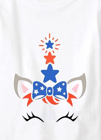 Tkria July 4th Tank Top Girl Toddler 4th of July Shirt Baby Girl American Flag Shirt USA Ruffle Tee Girl Patriotic Outfit in Saudi Arabia