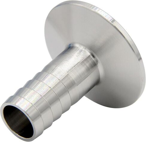 Fitvell تركيب صحي 1.5 بوصة مشبك ثلاثي إلى 1 بوصة خرطوم بارب مناسب 304 موصل محول خرطوم صحي من الفولاذ المقاوم للصدأ (عبوة من 2) in Kuwait