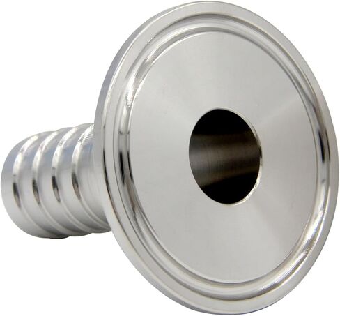 Fitvell تركيب صحي 1.5 بوصة مشبك ثلاثي إلى 1 بوصة خرطوم بارب مناسب 304 موصل محول خرطوم صحي من الفولاذ المقاوم للصدأ (عبوة من 2) in Kuwait