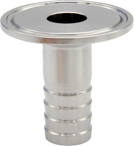 Fitvell تركيب صحي 1.5 بوصة مشبك ثلاثي إلى 1 بوصة خرطوم بارب مناسب 304 موصل محول خرطوم صحي من الفولاذ المقاوم للصدأ (عبوة من 2) in Kuwait