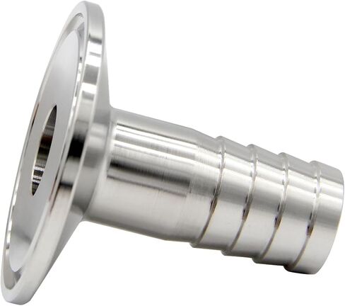 Fitvell تركيب صحي 1.5 بوصة مشبك ثلاثي إلى 1 بوصة خرطوم بارب مناسب 304 موصل محول خرطوم صحي من الفولاذ المقاوم للصدأ (عبوة من 2) in Kuwait