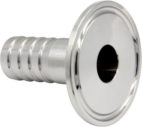 Fitvell تركيب صحي 1.5 بوصة مشبك ثلاثي إلى 1 بوصة خرطوم بارب مناسب 304 موصل محول خرطوم صحي من الفولاذ المقاوم للصدأ (عبوة من 2) in Kuwait