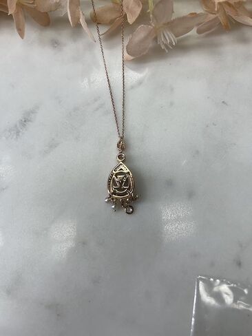 قلادة LE VIAN على شكل كمثرى 3 1/3 قيراط من Aquaprase باللون الفيروزي والتوباز واللؤلؤ المتدلي على شكل دمعة للنساء من الذهب الوردي عيار 14 قيراط على سلسلة طويلة بطول 20 بوصة مع مشبك مخلب جراد البحر in Saudi Arabia