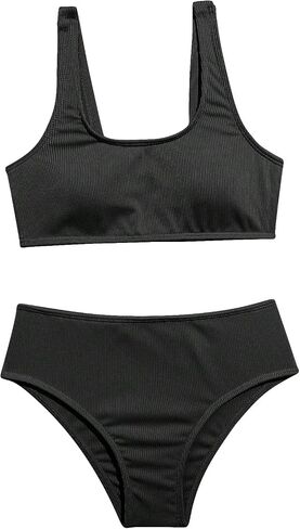 RoseSeek Girl's 2 Piece Swimsuits Bikini Set Spaghetti Strap High Waisted Bathing Suit Cute Bikini Set in Saudi Arabia