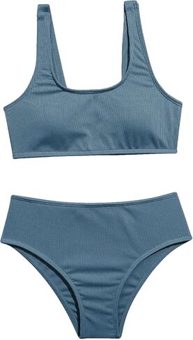 RoseSeek Girl's 2 Piece Swimsuits Bikini Set Spaghetti Strap High Waisted Bathing Suit Cute Bikini Set in Saudi Arabia