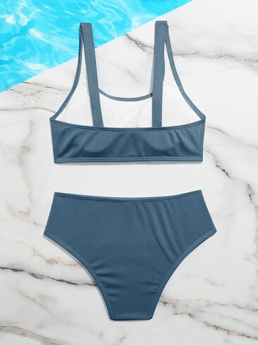 RoseSeek Girl's 2 Piece Swimsuits Bikini Set Spaghetti Strap High Waisted Bathing Suit Cute Bikini Set in Saudi Arabia