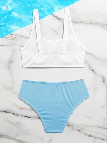 RoseSeek Girl's 2 Piece Swimsuits Bikini Set Spaghetti Strap High Waisted Bathing Suit Cute Bikini Set in Saudi Arabia