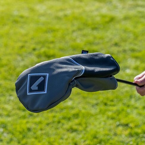 غطاء رأس IZZO Golf Premium Driver رمادي/أسود - غطاء رأس متين لسائقي الجولف من جلد البولي يوريثان in Saudi Arabia