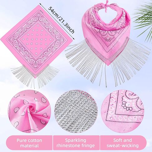 12 Pcs Cowgirl Bachelorette Bandanas Disco Fringed Bandana Fringe White Pink Headband Disco Bachelorette Party Decorations Sunglasses Heart Shaped Sunglasses for Bride Bridesmaid in Saudi Arabia