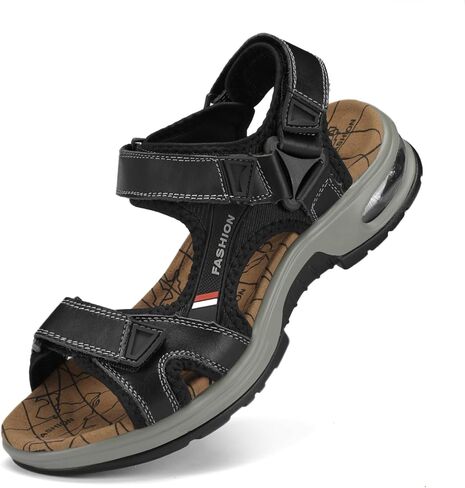 SONLLEIVOO Mens Hiking Sandals Leather Air Cushion Non Slip Comfortable Beach Footwear in Saudi Arabia